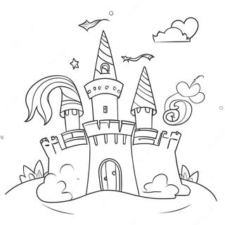 Unicorn Castle Coloring Page 63439-52490