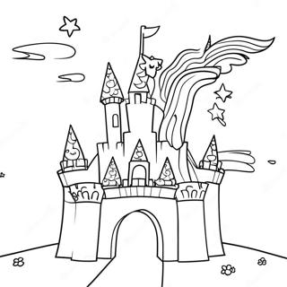 Unicorn Castle Coloring Page 63439-52491