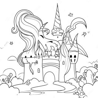 Unicorn Castle Coloring Page 63439-52492