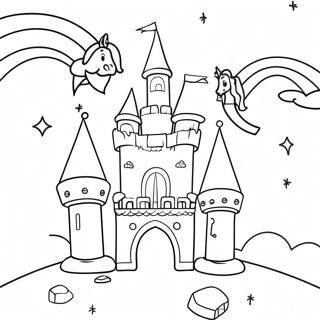 Magical Unicorn Castle Coloring Page 63440-52495