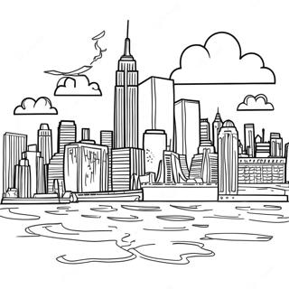 New York City Skyline Coloring Page 6344-5161