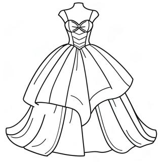 Elegant Prom Dress Coloring Page 63460-52507