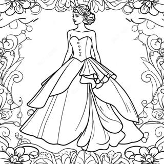 Elegant Prom Dress Coloring Page 63460-52508