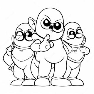 Evil Dr Robotnik With Robot Minions Coloring Page 63470-52557