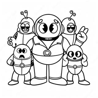 Evil Dr Robotnik With Robot Minions Coloring Page 63470-52558