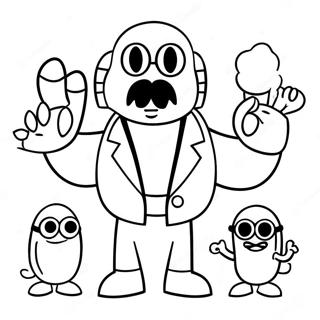 Evil Dr Robotnik With Robot Minions Coloring Page 63470-52559