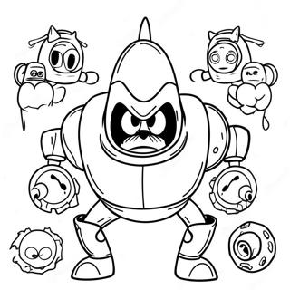 Evil Dr Robotnik With Robot Minions Coloring Page 63470-52560