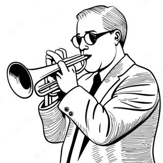 Jazz Trumpet Player Coloring Page 63500-52545