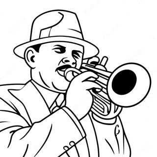 Jazz Trumpet Player Coloring Page 63500-52547