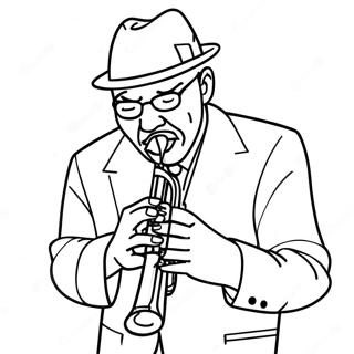 Jazz Trumpet Player Coloring Page 63500-52548