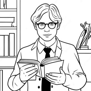 Spencer Reid With A Book Coloring Page 63520-52549