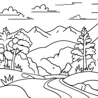 Great Smoky Mountains Scenic View Coloring Page 63529-52562