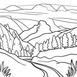 Great Smoky Mountains Scenic View Coloring Page 63529-52563