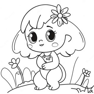 Cute Mina With Flowers Coloring Page 63540-52581