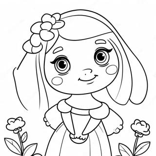 Cute Mina With Flowers Coloring Page 63540-52582