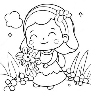 Cute Mina With Flowers Coloring Page 63540-52583