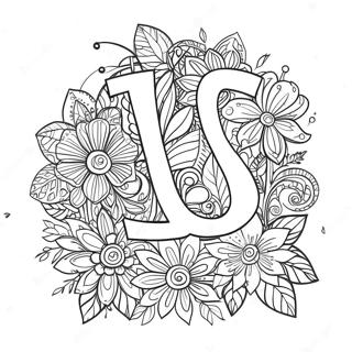 Flower Letter Coloring Page 63599-52618