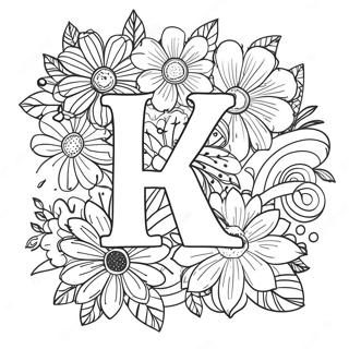 Flower Letter Coloring Page 63599-52619