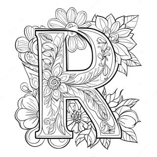 Flower Letter Coloring Page 63599-52620