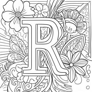 Elegant Flower Letter Coloring Page 63600-52625