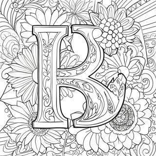 Elegant Flower Letter Coloring Page 63600-52626