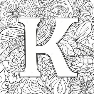 Elegant Flower Letter Coloring Page 63600-52627