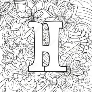 Elegant Flower Letter Coloring Page 63600-52628