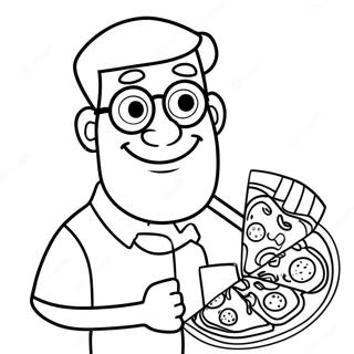 Uncle Grandpa With Pizza Coloring Page 63610-52629