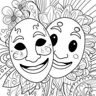 Laugh Now Cry Later Mask Coloring Page 63619-52634