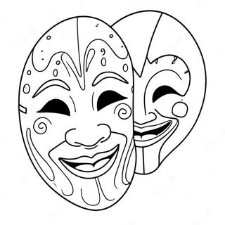 Laugh Now Cry Later Mask Coloring Page 63619-52635