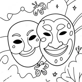 Laugh Now Cry Later Mask Coloring Page 63619-52636