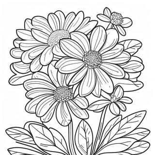 Beautiful Chrysanthemum Bouquet Coloring Page 63630-52646