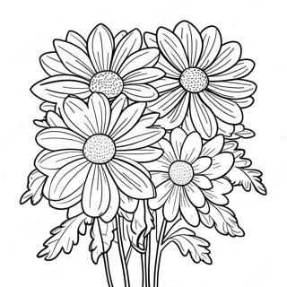 Beautiful Chrysanthemum Bouquet Coloring Page 63630-52648