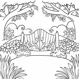 Victorian Garden Scene Coloring Page 63639-52651