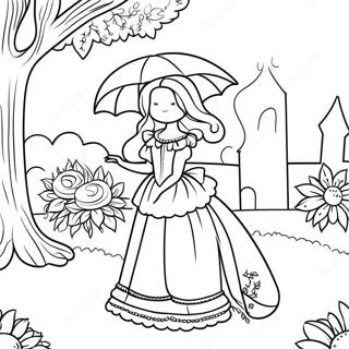 Victorian Garden Scene Coloring Page 63639-52652