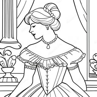 Elegant Victorian Lady In Dress Coloring Page 63640-52656