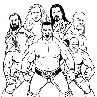 Wwe Superstars In Action Coloring Page 6365-5183