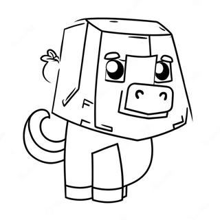 Cute Minecraft Piglin With Gold Coloring Page 63670-52689