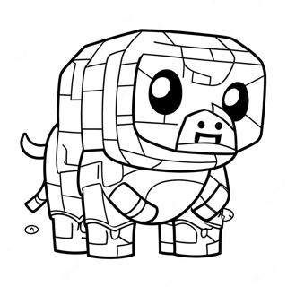 Cute Minecraft Piglin With Gold Coloring Page 63670-52690