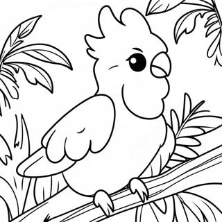 Colorful Cockatoo In Tropical Paradise Coloring Page 63690-52682