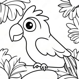 Colorful Cockatoo In Tropical Paradise Coloring Page 63690-52683