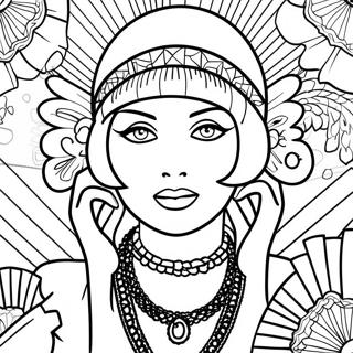 Roaring 20s Flapper Girl Coloring Page 63709-52710