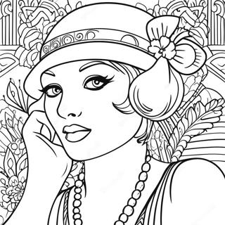 Roaring 20s Flapper Girl Coloring Page 63709-52711