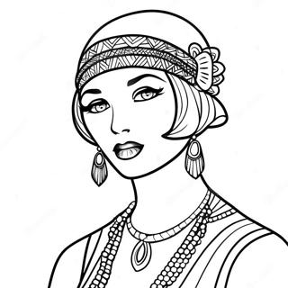 Roaring 20s Flapper Girl Coloring Page 63709-52712