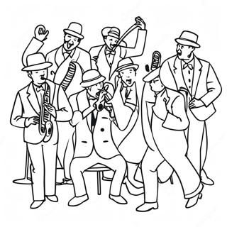 Roaring 20s Jazz Band Coloring Page 63710-52708