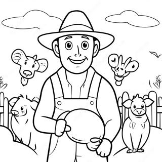 Zenon The Farmer With Animals Coloring Page 63730-52722