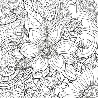 Intricate Floral Tattoo Coloring Page 63740-52732