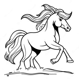 Galloping Wild Horse Coloring Page 63760-52765