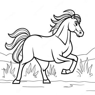 Galloping Wild Horse Coloring Page 63760-52766