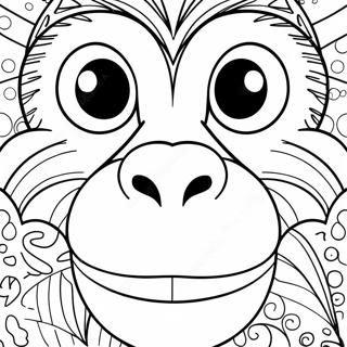 Monkey Face Coloring Page 63769-52738